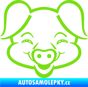 Samolepka Prase 003 veselý čuník zelená kawasaki