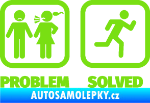 Samolepka Problem? Solved 007 pryč od ní zelená kawasaki
