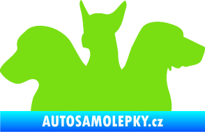 Samolepka Psi 001 levá skupinka zelená kawasaki