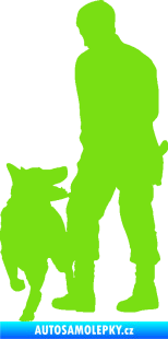 Samolepka Psovod 001 levá zelená kawasaki