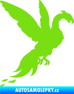 Samolepka Pták Fénix 001 pravá zelená kawasaki