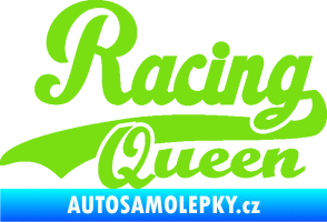 Samolepka Racing Queen nápis zelená kawasaki