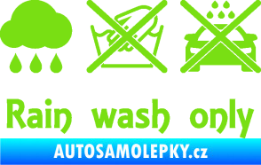 Samolepka Rain wash only nápis  zelená kawasaki