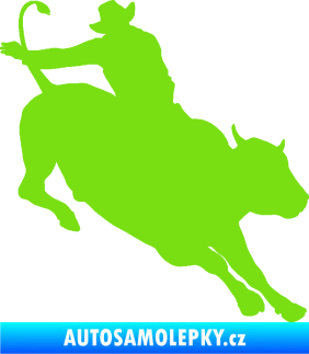Samolepka Rodeo 001 pravá  kovboj s býkem zelená kawasaki