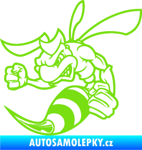 Samolepka Rozzuřená vosa 003 levá zelená kawasaki