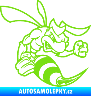 Samolepka Rozzuřená vosa 003 pravá zelená kawasaki