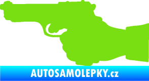 Samolepka Ruka s pistolí 001 levá ruce vzhůru zelená kawasaki