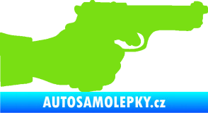 Samolepka Ruka s pistolí 001 pravá ruce vzhůru zelená kawasaki