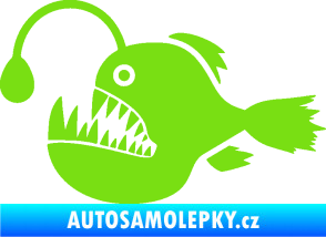 Samolepka Ryba 022 levá mořský ďas s lampičkou zelená kawasaki