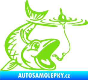 Samolepka Ryba s návnadou 004 pravá zelená kawasaki