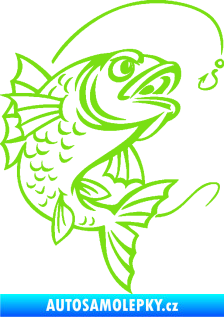 Samolepka Ryba s návnadou 005 pravá zelená kawasaki
