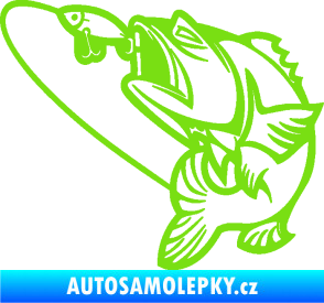 Samolepka Ryba s návnadou 009 levá zelená kawasaki