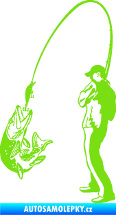 Samolepka Rybář 016 levá zelená kawasaki