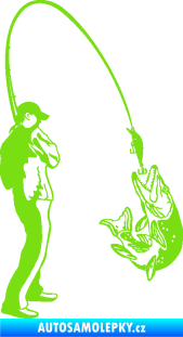 Samolepka Rybář 016 pravá zelená kawasaki