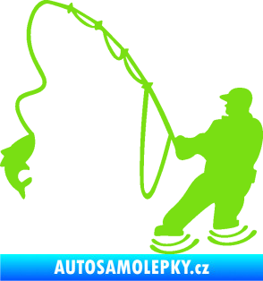 Samolepka Rybář 018 levá zelená kawasaki