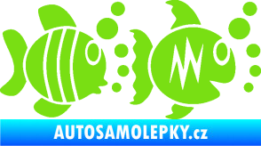 Samolepka Rybičky páreček pravá zelená kawasaki