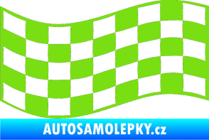 Samolepka Šachovnice 010 zelená kawasaki