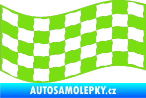 Samolepka Šachovnice 012 zelená kawasaki