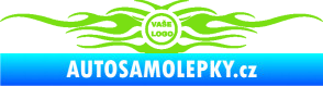 Samolepka Samolepka na zadní sklo plameny se znakem zelená kawasaki