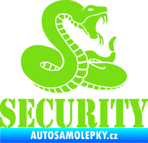Samolepka Security hlídáno - pravá had zelená kawasaki