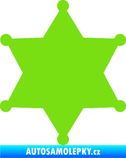 Samolepka Sheriff 002 hvězda zelená kawasaki