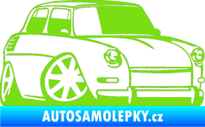 Samolepka Škoda 1000 karikatura pravá zelená kawasaki