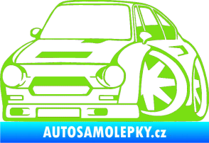 Samolepka Škoda 110r karikatura levá zelená kawasaki