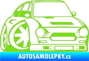 Samolepka Škoda 110r karikatura pravá zelená kawasaki