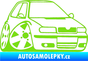 Samolepka Škoda Felicia karikatura pravá zelená kawasaki