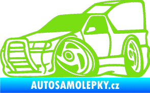 Samolepka Škoda Felicia pickup karikatura levá zelená kawasaki
