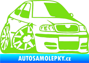 Samolepka Škoda Octavia karikatura pravá zelená kawasaki