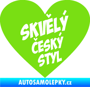 Samolepka Skvělý český styl srdce zelená kawasaki