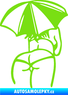 Samolepka Slečna s deštníkem pravá zelená kawasaki