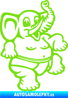 Samolepka Slon zápasník sumo pravá zelená kawasaki