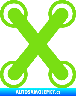 Samolepka Šněrování - záplata  zelená kawasaki