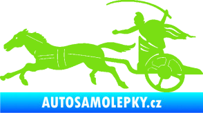 Samolepka Sparťanský bojovník 001 levá bojový vůz s koněm zelená kawasaki