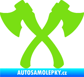 Samolepka Spojené sekery zelená kawasaki