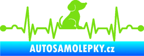 Samolepka Srdeční tep 002 pravá pejsek zelená kawasaki
