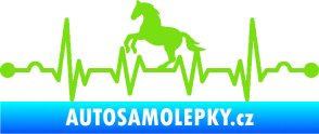 Samolepka Srdeční tep 010 levá  koník zelená kawasaki