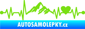 Samolepka Srdeční tep 011 hory se srdcem pravá zelená kawasaki