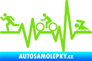 Samolepka Srdeční tep 012 levá triatlon zelená kawasaki