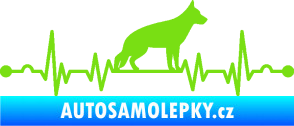 Samolepka Srdeční tep 014 pravá německý ovčák zelená kawasaki