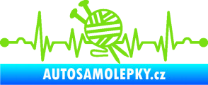 Samolepka Srdeční tep 016 pravá pletení zelená kawasaki
