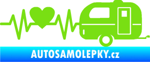 Samolepka Srdeční tep 030 pravá kempování zelená kawasaki