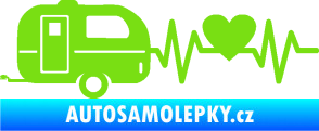 Samolepka Srdeční tep 030 levá kempování zelená kawasaki