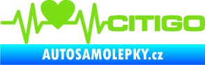 Samolepka Srdeční tep 032 pravá Citigo zelená kawasaki