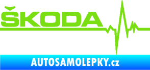 Samolepka Srdeční tep 034 levá Škoda zelená kawasaki