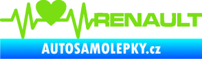 Samolepka Srdeční tep 041 pravá Renault zelená kawasaki