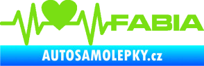 Samolepka Srdeční tep 064 pravá Fabia zelená kawasaki