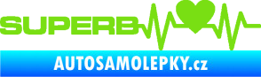 Samolepka Srdeční tep 072 levá Superb zelená kawasaki